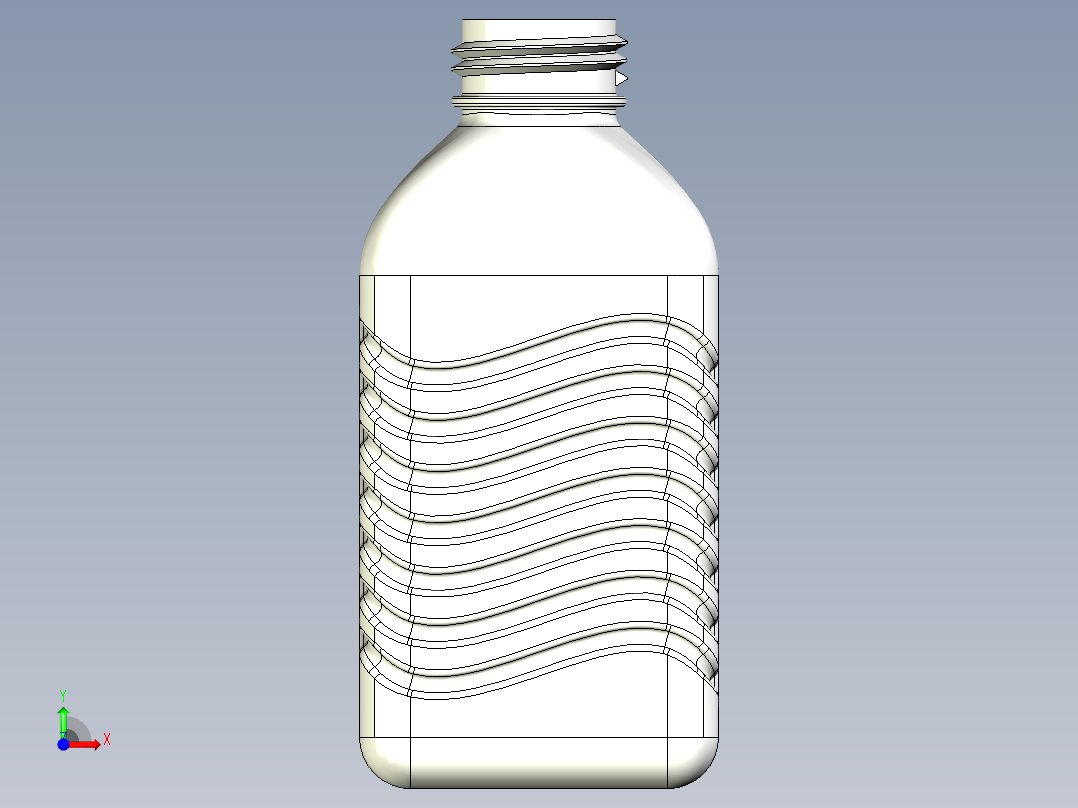 瓶子里的实体前视图