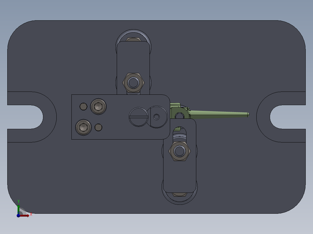 连杆下轴瓦钻孔夹具（CAD图+SW三维）前视图