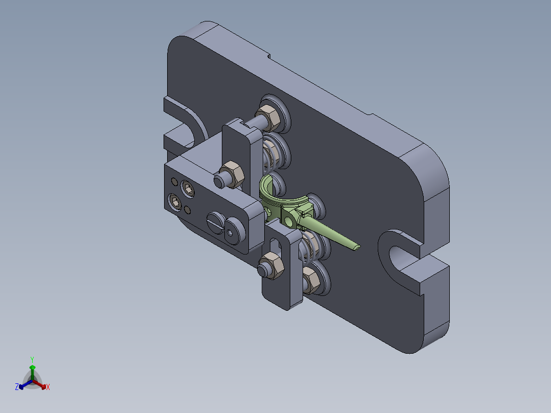 连杆下轴瓦钻孔夹具（CAD图+SW三维）正等轴测图