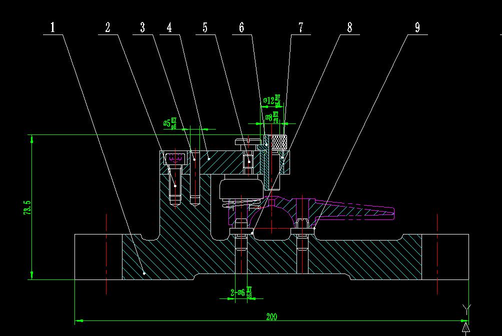 连杆下轴瓦钻孔夹具（CAD图+SW三维）