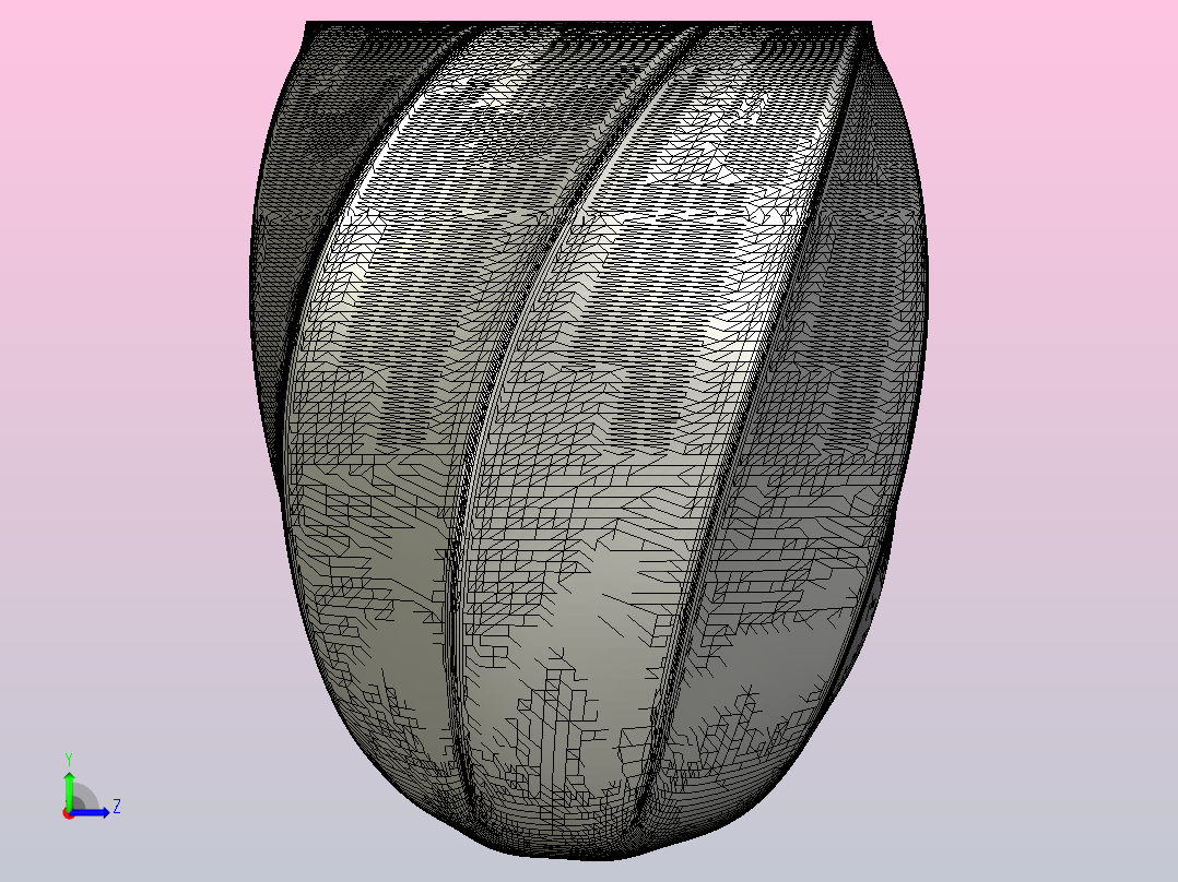毛尖曲折花瓶左视图