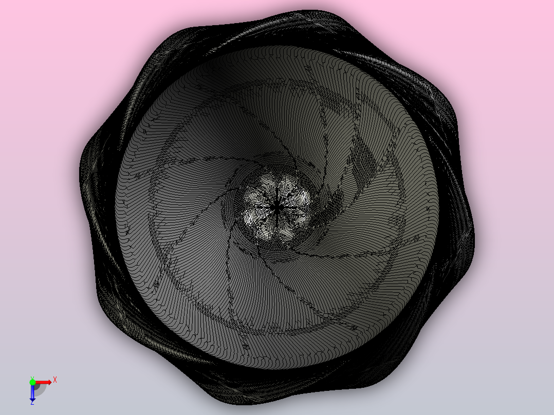 毛尖曲折花瓶俯视图