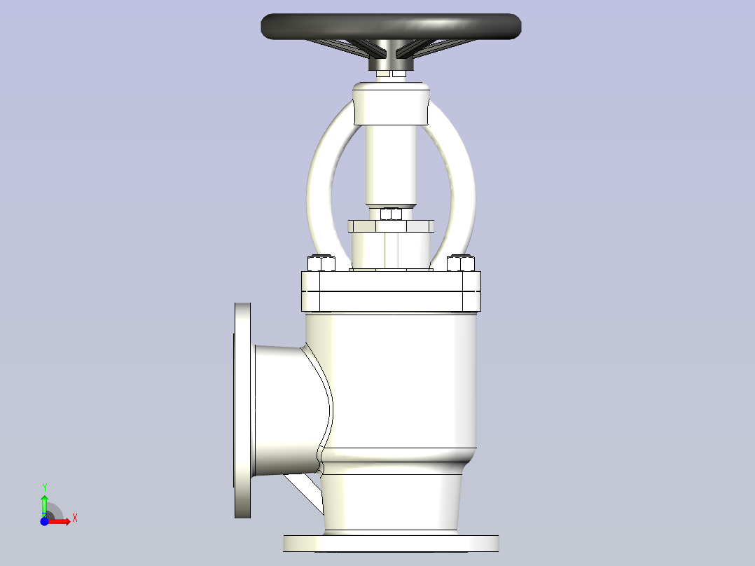CB╱T 3196-1995[B型法兰铸钢海水截止阀B16100]前视图