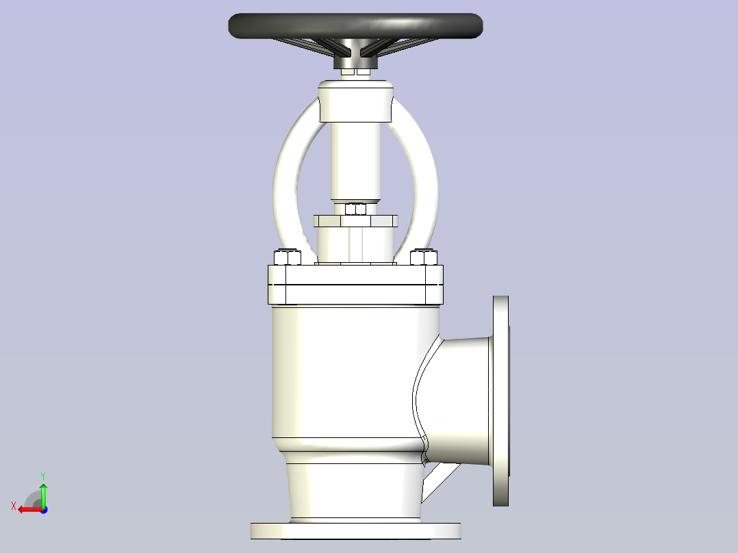 CB╱T 3196-1995[B型法兰铸钢海水截止阀B16100]后视图