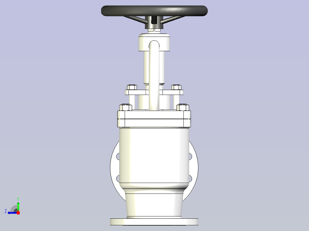 CB╱T 3196-1995[B型法兰铸钢海水截止阀B16100]右视图