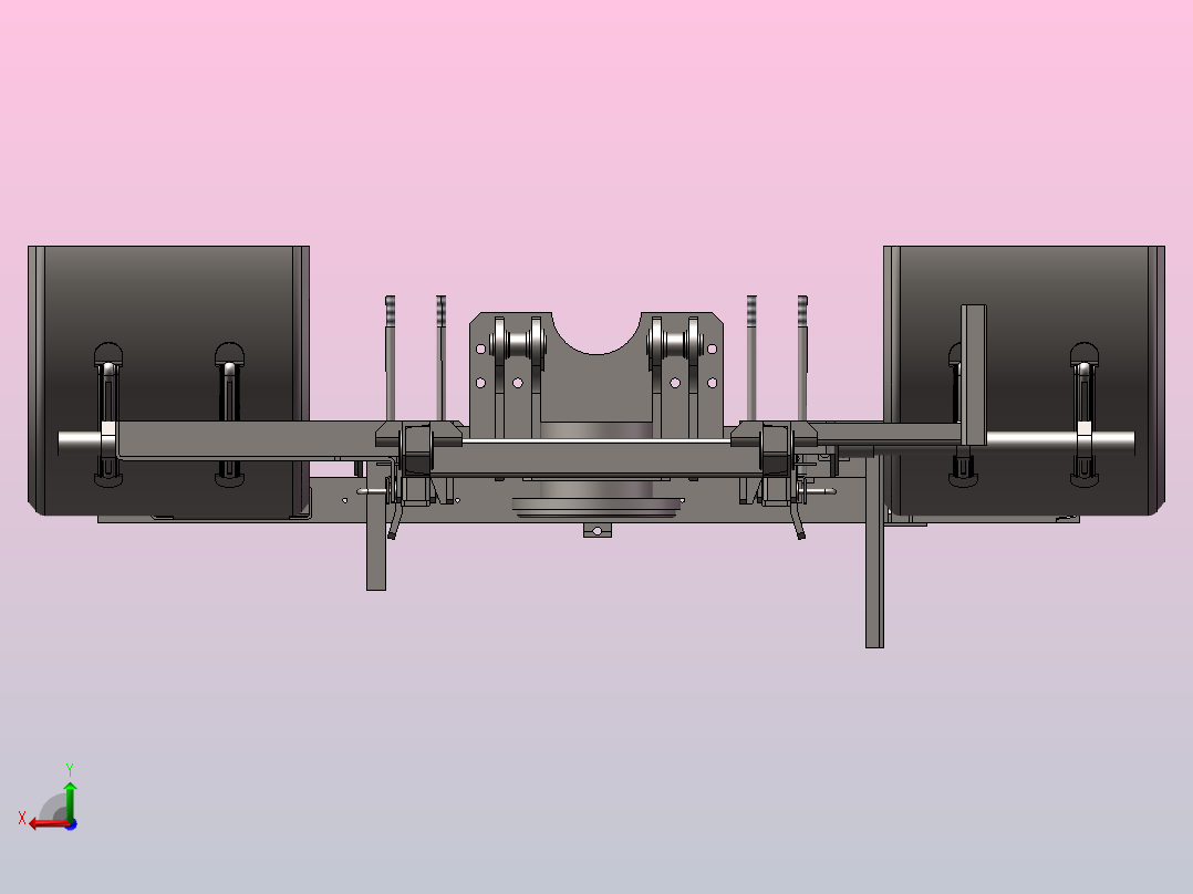 扫路车副车架后视图