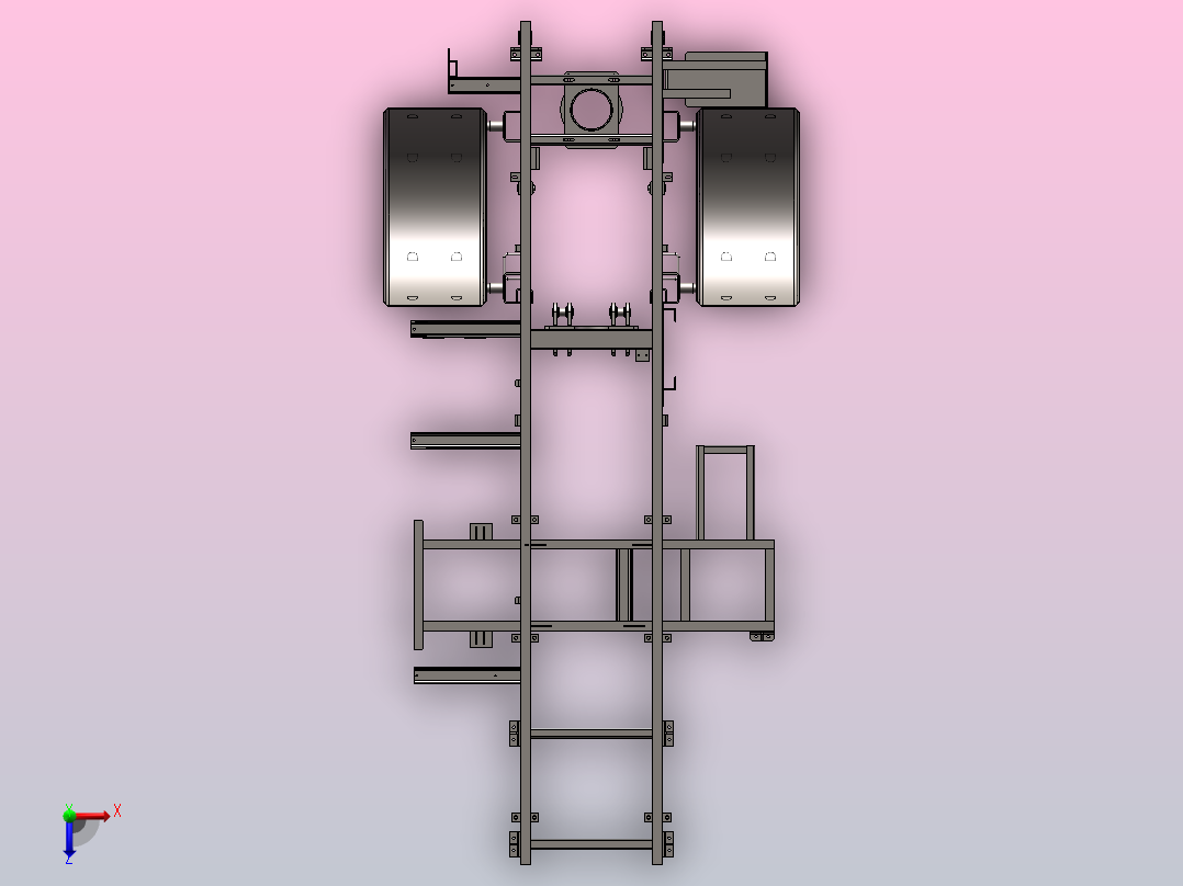 扫路车副车架俯视图