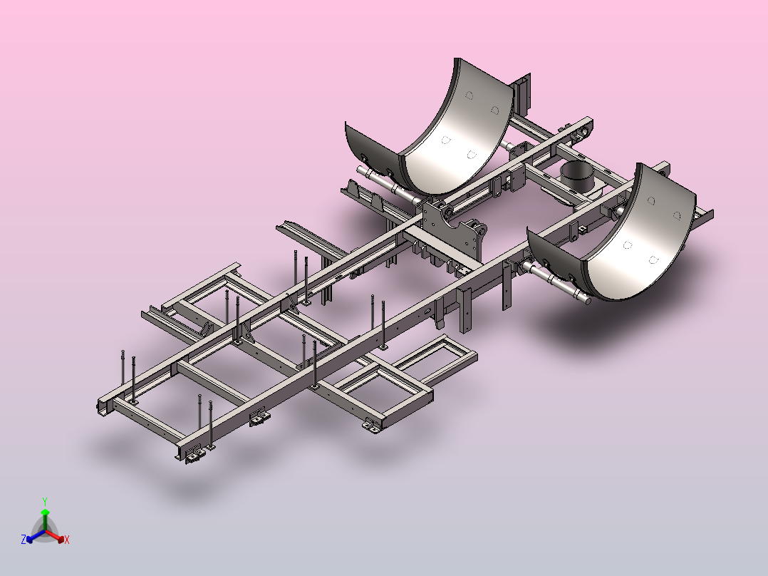 扫路车副车架正等轴测图