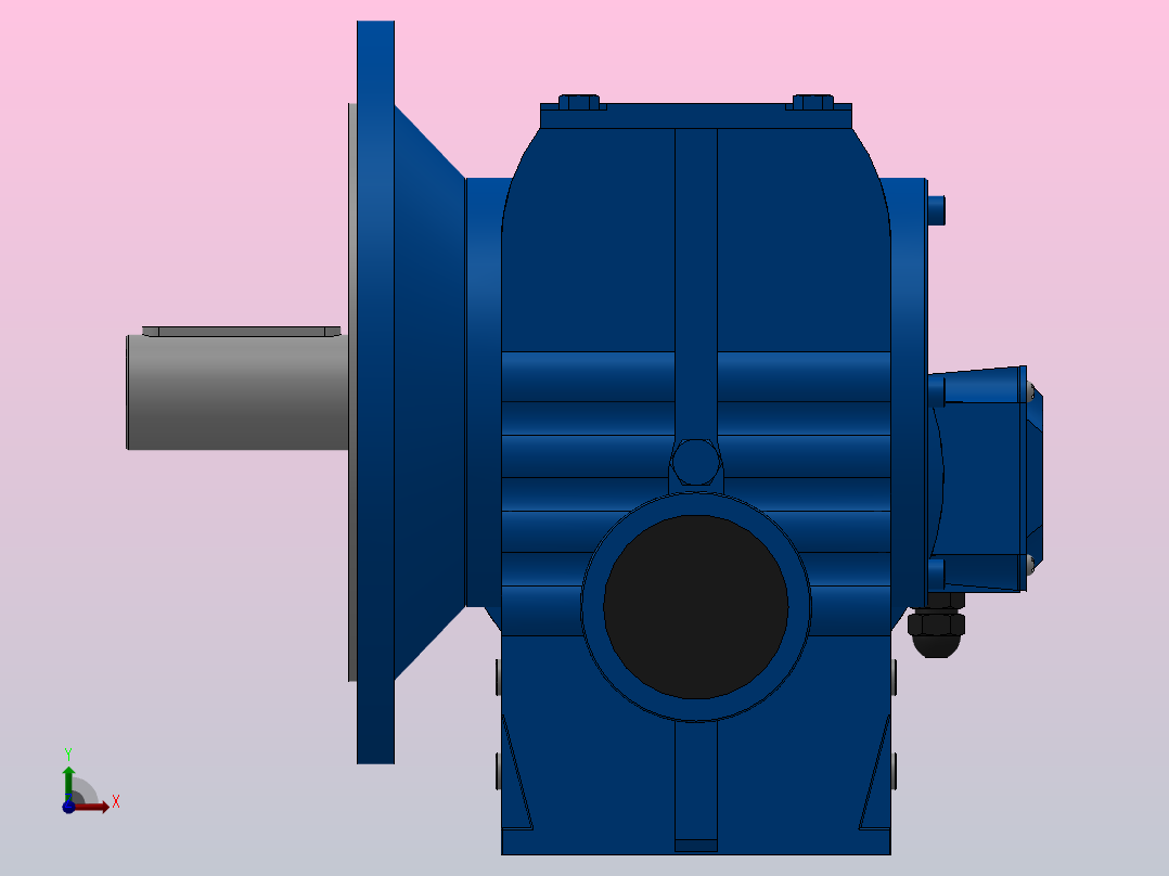 SF97法兰轴伸式安装斜齿-蜗轮蜗杆减速机SF97-YV7.5-4P-55.76-M1-0°-B前视图