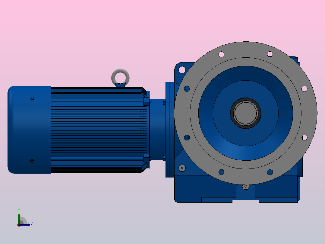 SF97法兰轴伸式安装斜齿-蜗轮蜗杆减速机SF97-YV7.5-4P-55.76-M1-0°-B左视图