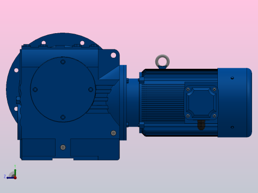 SF97法兰轴伸式安装斜齿-蜗轮蜗杆减速机SF97-YV7.5-4P-55.76-M1-0°-B右视缩略图