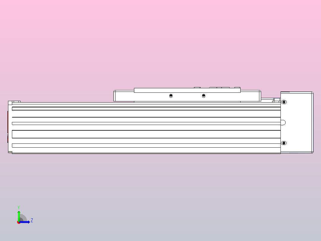 滚珠丝杠直线轴带导轨全封闭TPA-HCR-140D-2010C-L100-MR-C-P40-N3左视图
