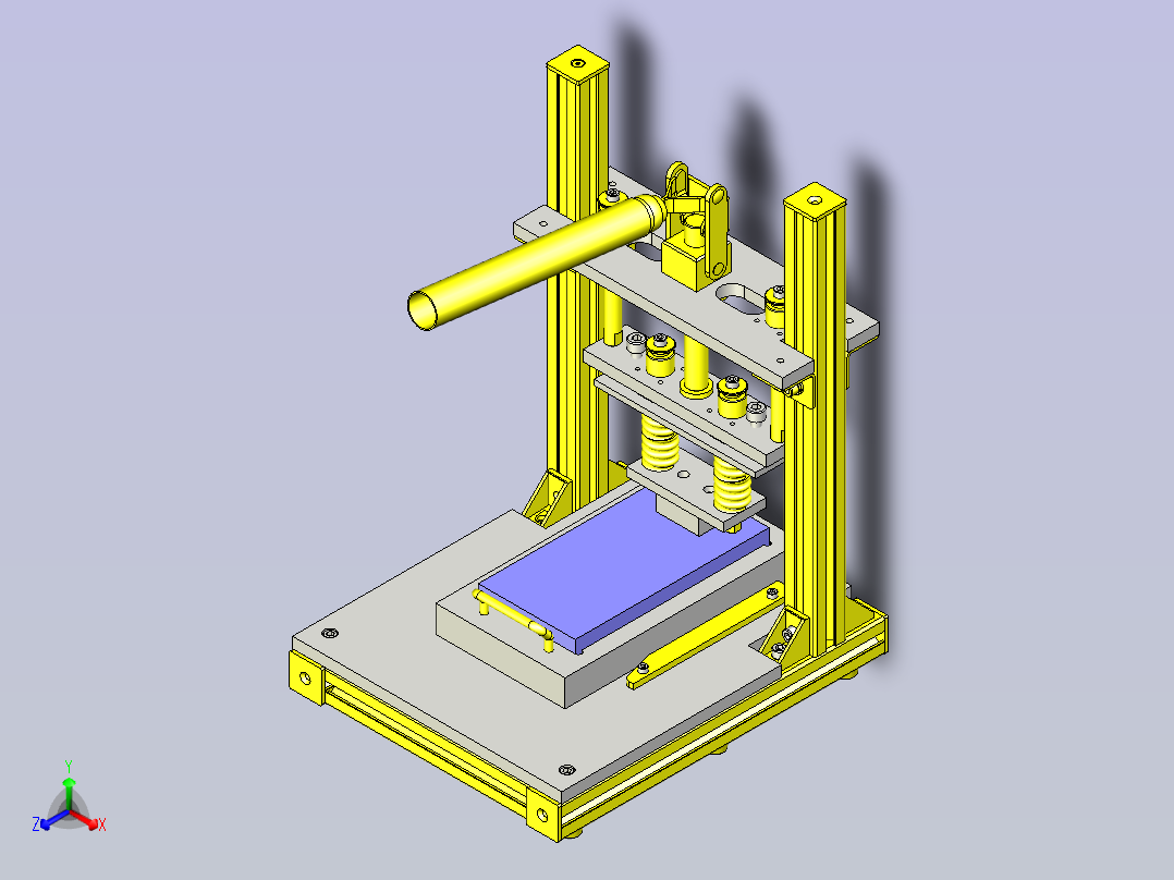 一款薄膜压接夹具3D正等轴测图