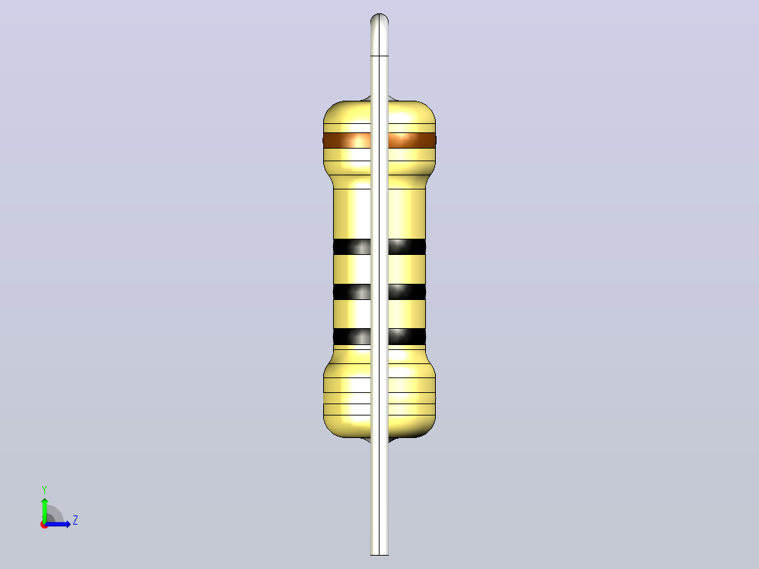 电阻器组RES_AV_2W_150mil_0R_5%左视图