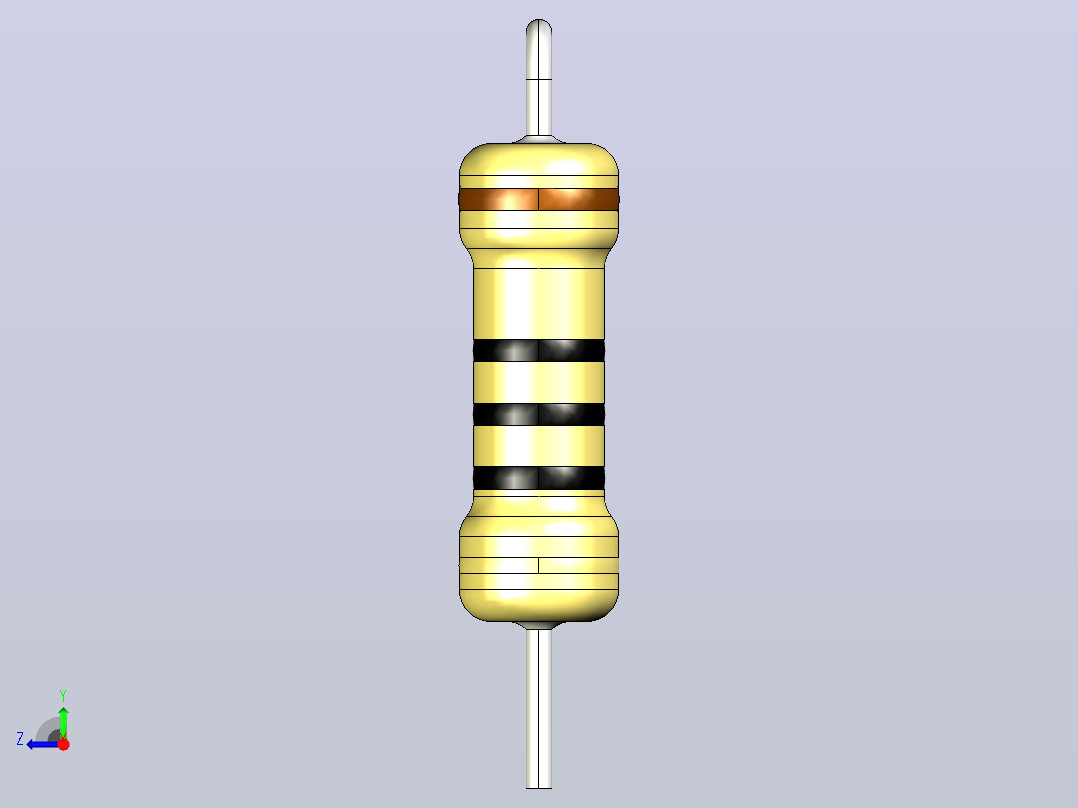 电阻器组RES_AV_2W_150mil_0R_5%右视图