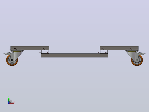 脚轮移动车框架3D数模图纸 Solidworks设计前视缩略图