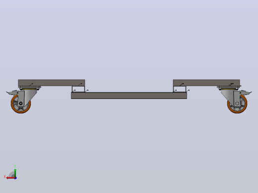 脚轮移动车框架3D数模图纸 Solidworks设计后视缩略图