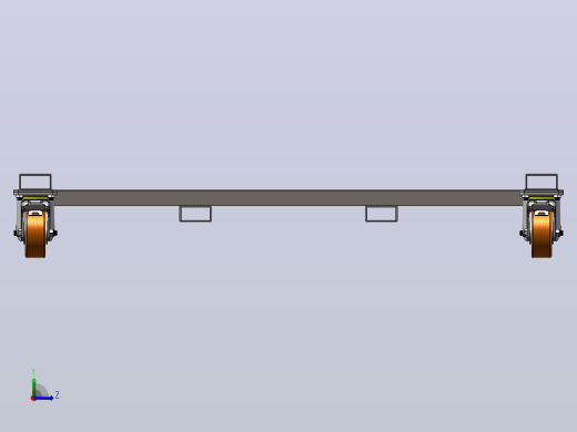 脚轮移动车框架3D数模图纸 Solidworks设计左视缩略图