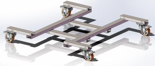 脚轮移动车框架3D数模图纸 Solidworks设计缩略图
