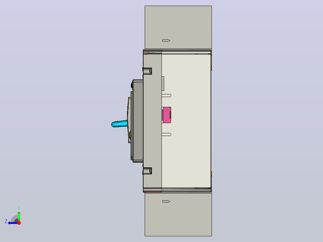 NXMLE-160H 3P剩余电流动作断路器三维模型202209右视图