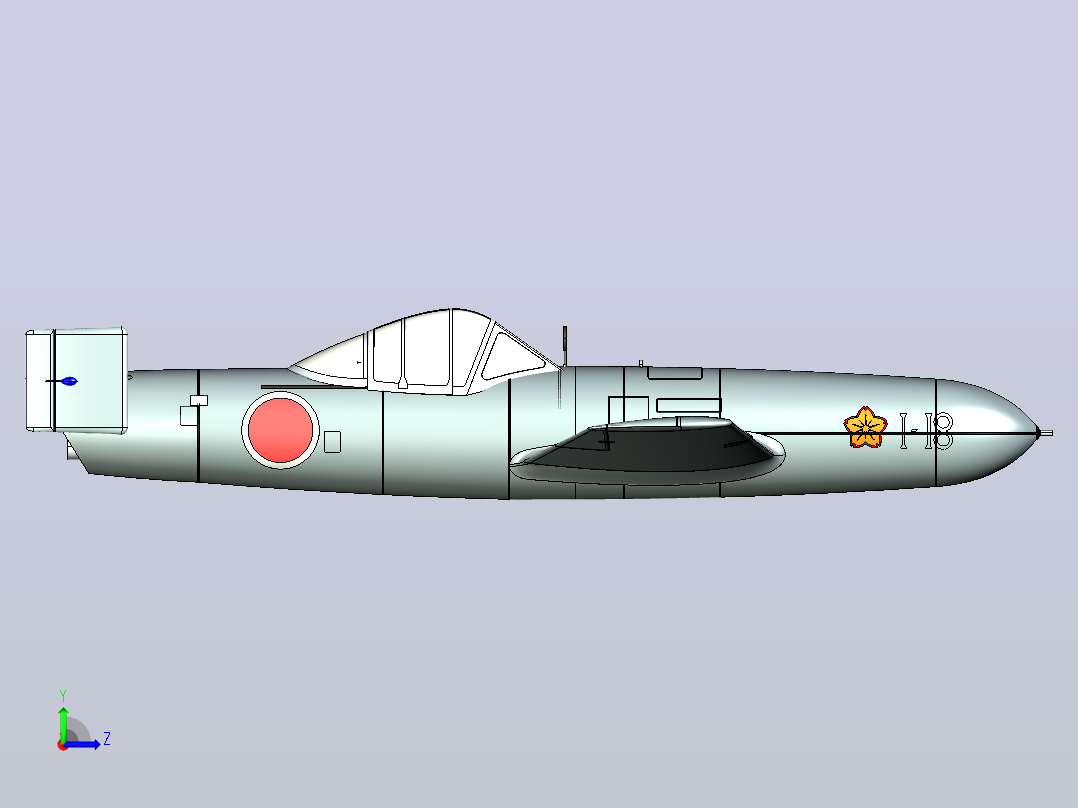 MXY-7樱花攻击机日本神风特工队专用飞机左视图