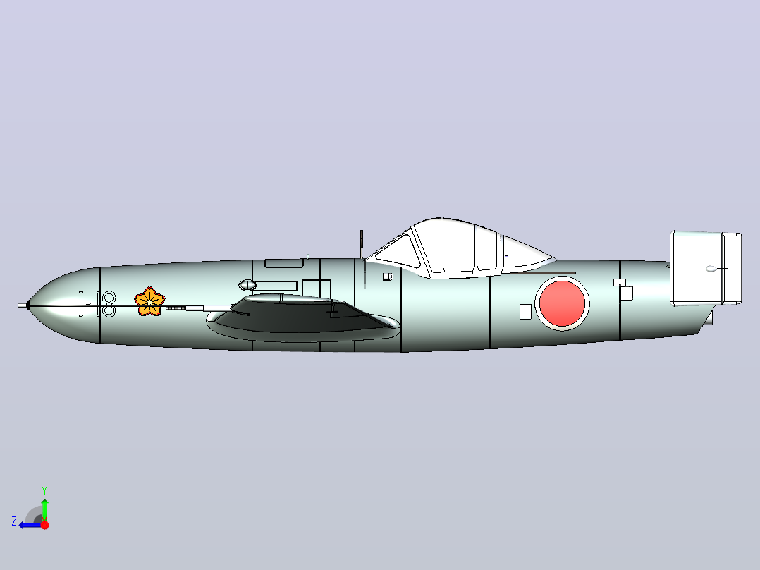 MXY-7樱花攻击机日本神风特工队专用飞机右视图