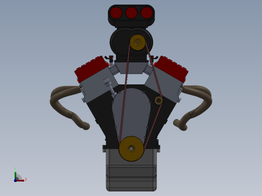 增压 OHV V8 发动机前视缩略图