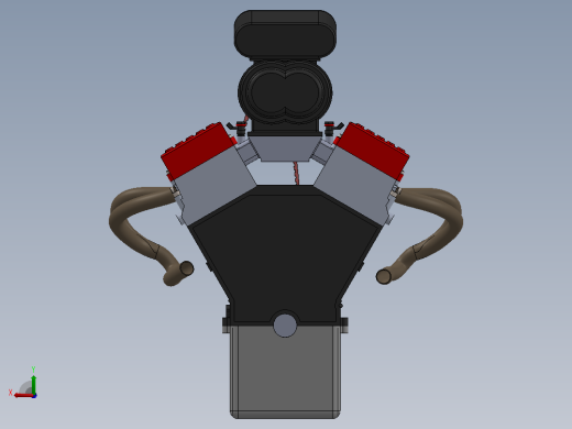 增压 OHV V8 发动机后视缩略图