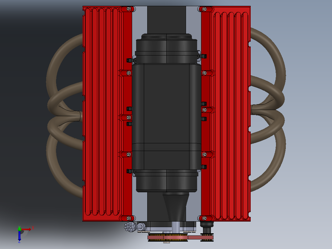 增压 OHV V8 发动机俯视图