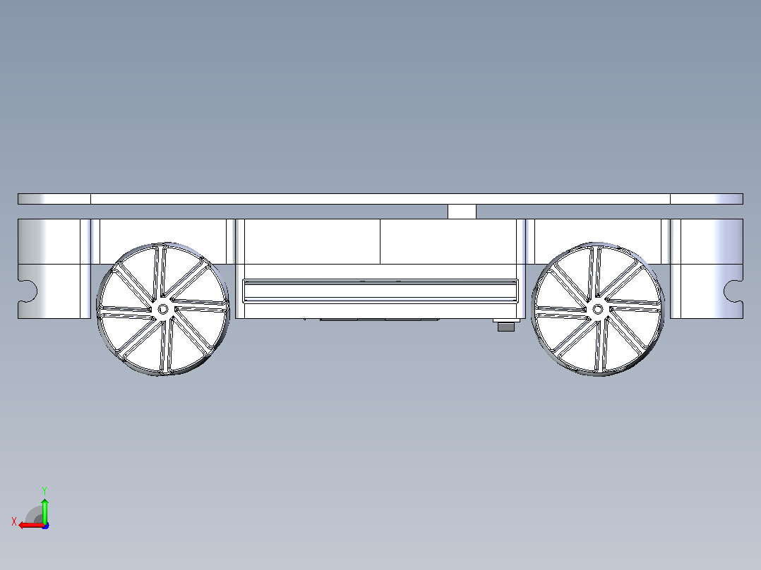自动导引车（AGV）麦克纳姆轮玩具后视图