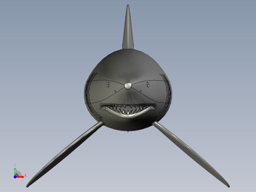 大白鲨鱼模型3D图纸 Solidworks设计 附STEP前视缩略图
