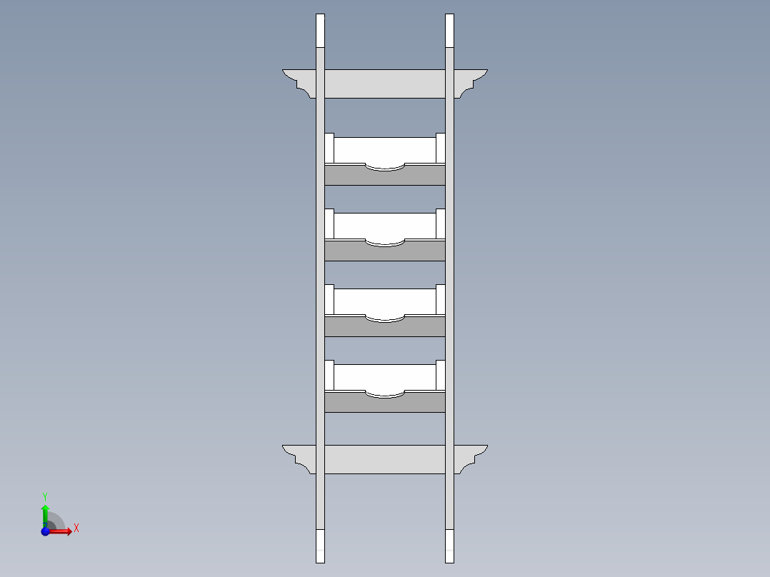 超市置物架前视图
