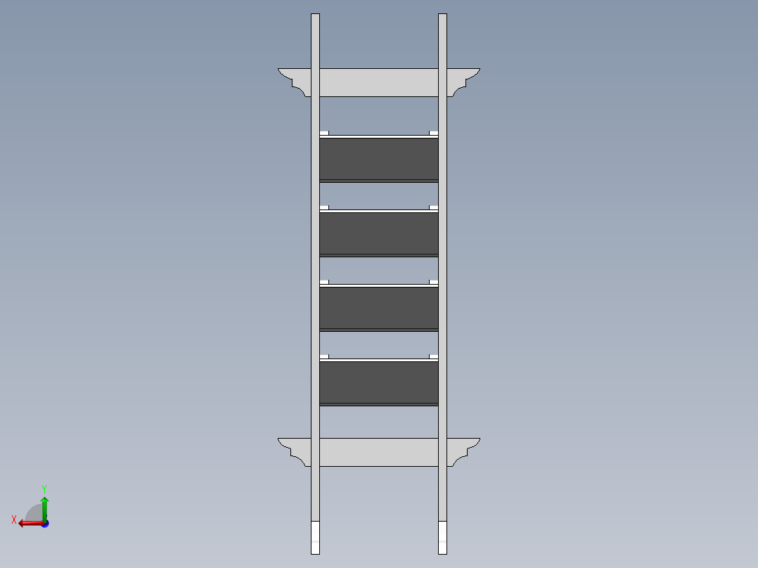 超市置物架后视图