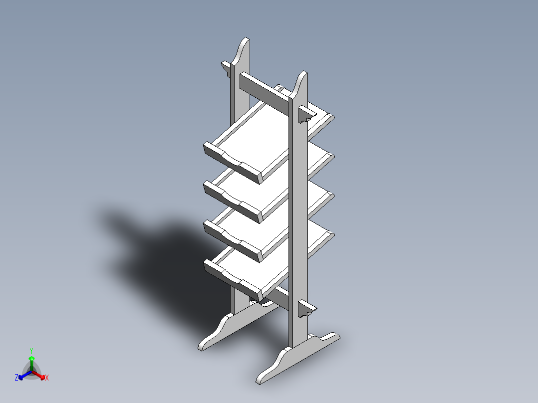 超市置物架正等轴测图