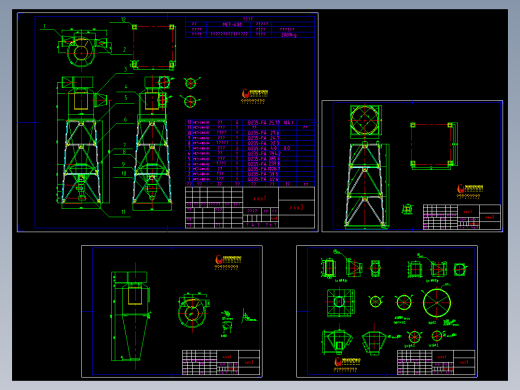 MCT-400旋风除尘器和支架全套图