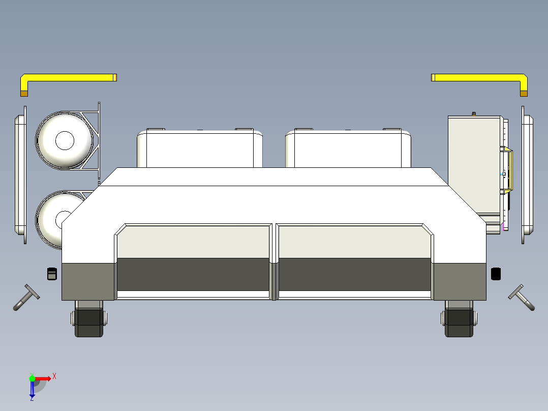 Moon Movers月球移动器3D数模图纸 STEP格式俯视图