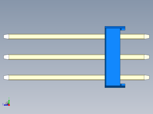 彩色公头100mil（2.54mm）系列-DS1021_blue_3x25p_100mil_Type5_rev1.0右视缩略图