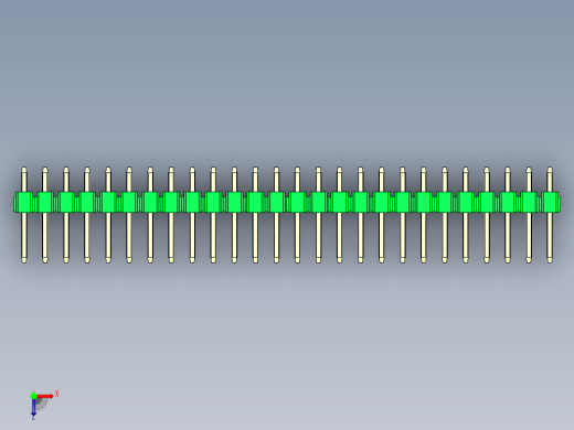 彩色公头100mil（2.54mm）系列-DS1021_green_2x26p_100mil_Type1_rev1.0俯视缩略图