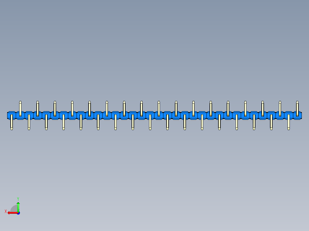 彩色公排针 100mil 2.54mm 系列-DS1022_blue_34p_100mil_Type_SMT_R1_rev1.0后视图