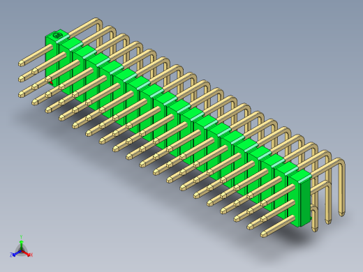 彩色公排针 100mil 2.54mm 系列-DS1022_green_3x19p_100mil_TypeD_rev1.0