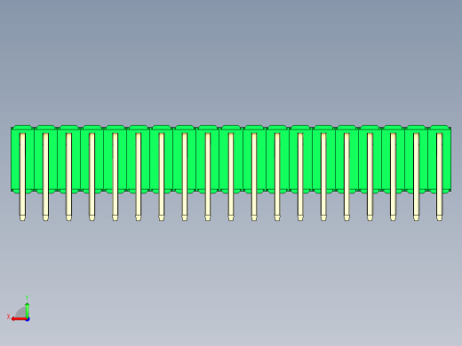 彩色公排针 100mil 2.54mm 系列-DS1022_green_3x19p_100mil_TypeD_rev1.0后视缩略图