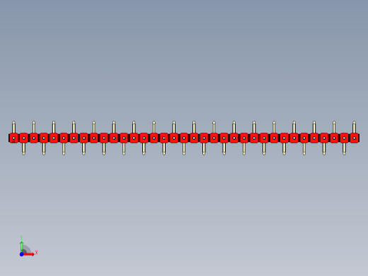 彩色公排针 100mil 2.54mm 系列-DS1022_red_35p_100mil_Type_SMT_R1_rev1.0前视缩略图