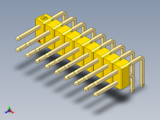 彩色公排针 100mil 2.54mm 系列-DS1022_yellow_2x09p_100mil_TypeD_rev1.0