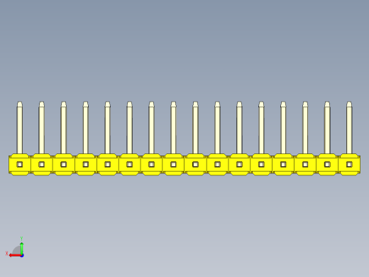 彩色公排针 100mil 2.54mm 系列-DS1022_yellow_16p_100mil_TypeU_rev1.0后视缩略图