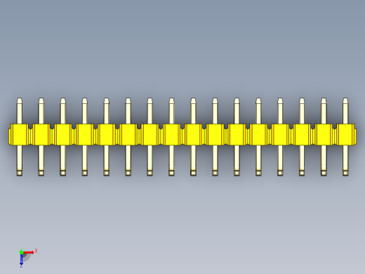 彩色公排针 100mil 2.54mm 系列-DS1022_yellow_16p_100mil_TypeU_rev1.0俯视缩略图