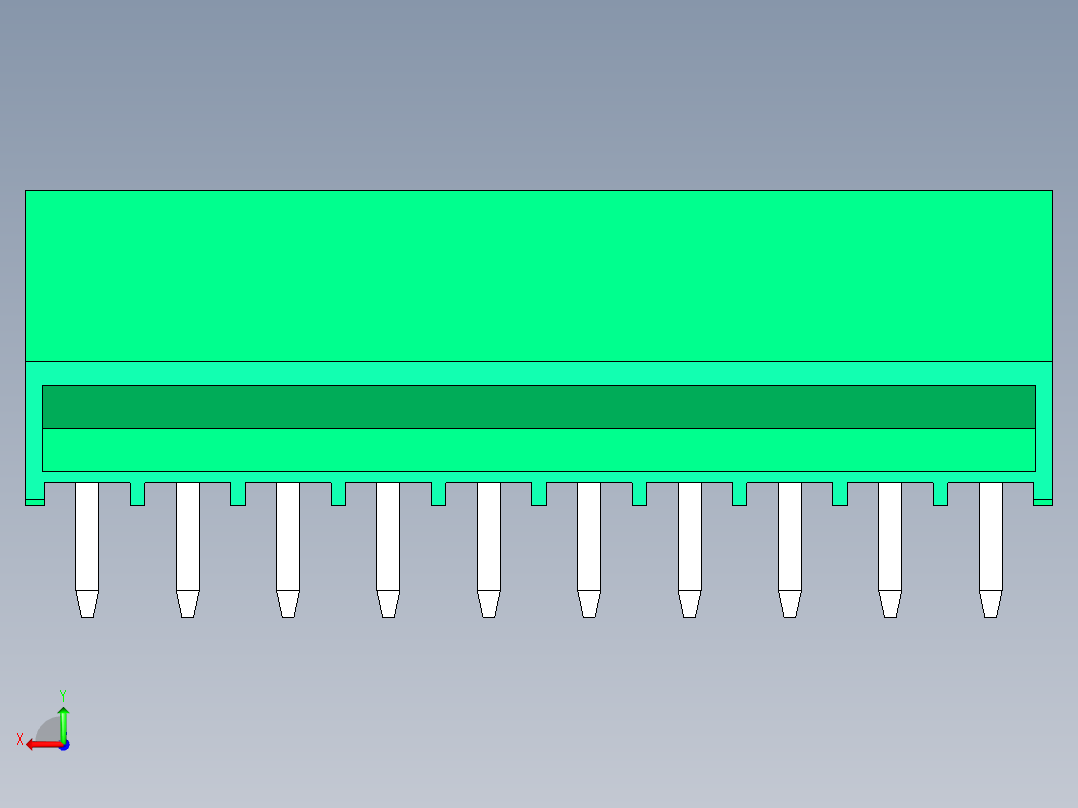 DEGSON 15EDG 系列 3.5mm 插拔式接线端子 FullPack-15EDGLC-3.5-10P-14-00AH后视图