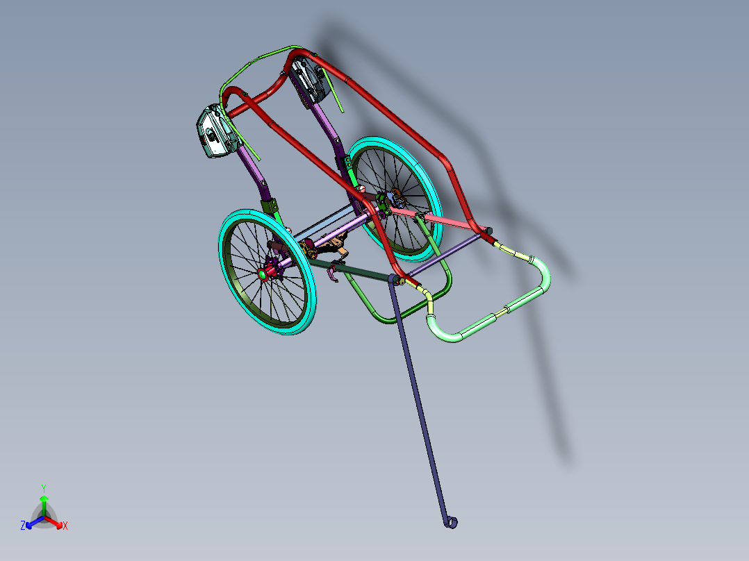 自行车牵引大轮子野营挂车