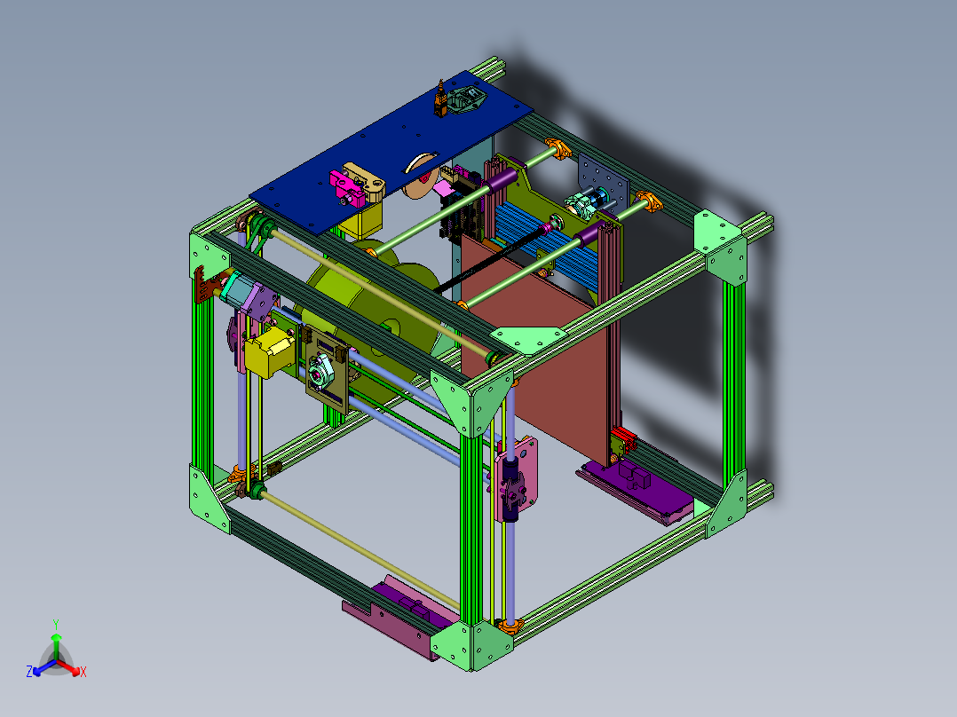 欧标铝型材框架3D打印机主视图