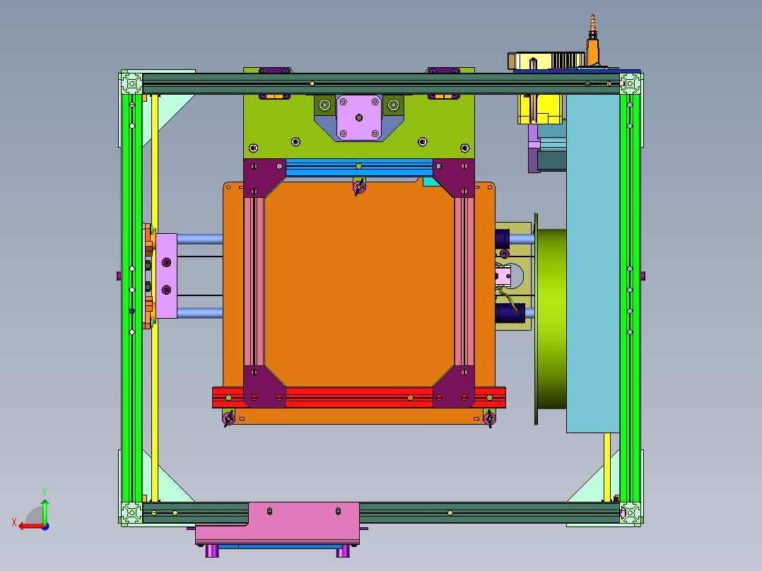 欧标铝型材框架3D打印机后视图