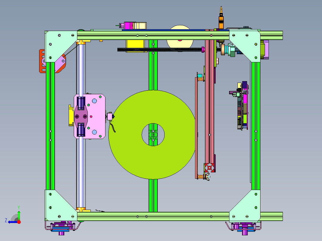 欧标铝型材框架3D打印机右视图